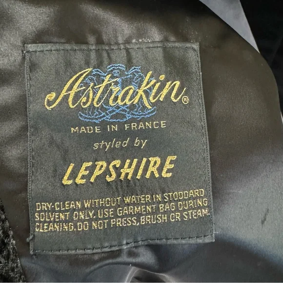 Vintage Astrakin Lepshire Black Curly Persian Lamb Wool Short Coat Mink … - Picture 11 of 16